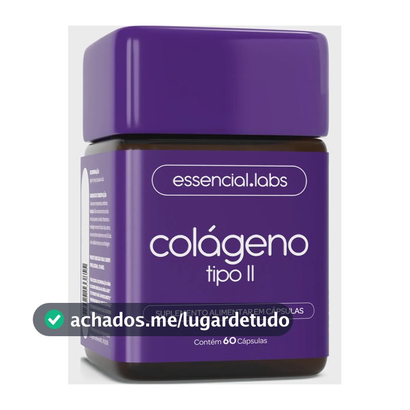 COLÁGENO TIPO 2 com 45mg - Fórmula Exclusiva com Máxima Concentração e Biodisponibilidade - 60 Cápsulas