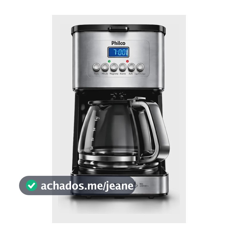 Cafeteira Philco 40 Cafezinhos 1000w Painel Digital Prateado 127v