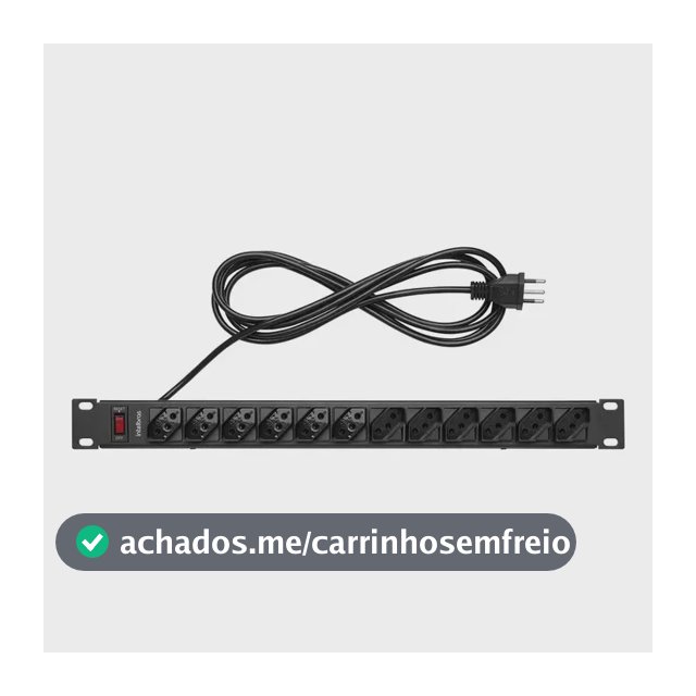 Protetor Eletrônico Com 12 Tomadas Para Rack Epr 212+ Preto Intelbras 110v/220v