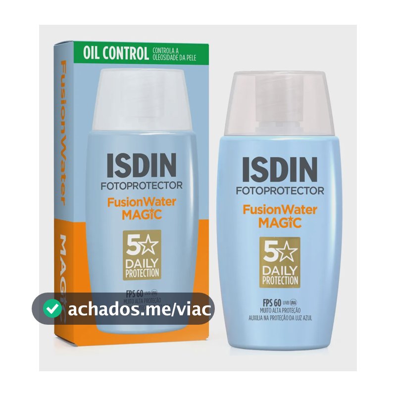ISDIN Protetor Solar Facial Fusion Water 5 Stars Sem Cor FPS 60 - 50ml