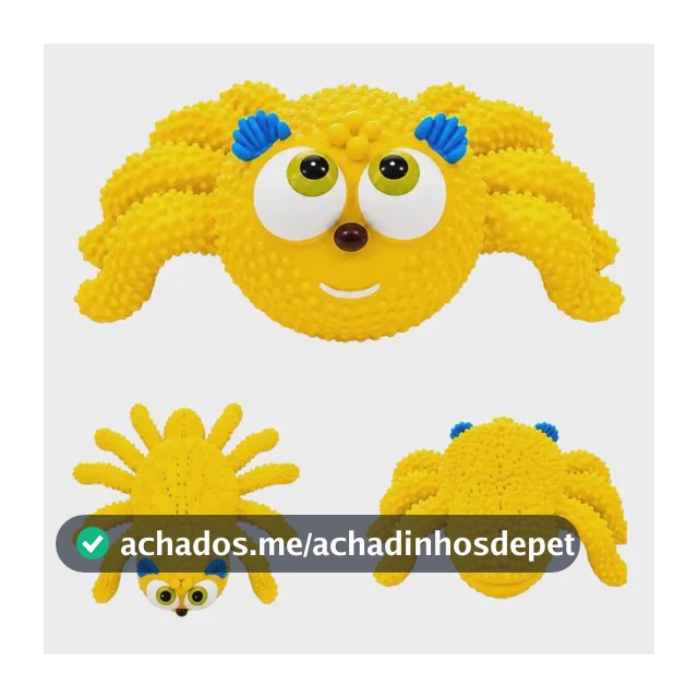 Brinquedo Mordedor Pet Aranha Monstro Látex Amarelo 12cm