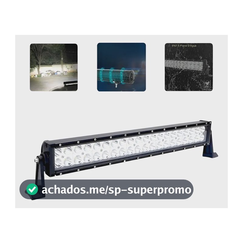 Barra Farol Auxiliar Milha Led Cree 120w Foco 30º Off Road