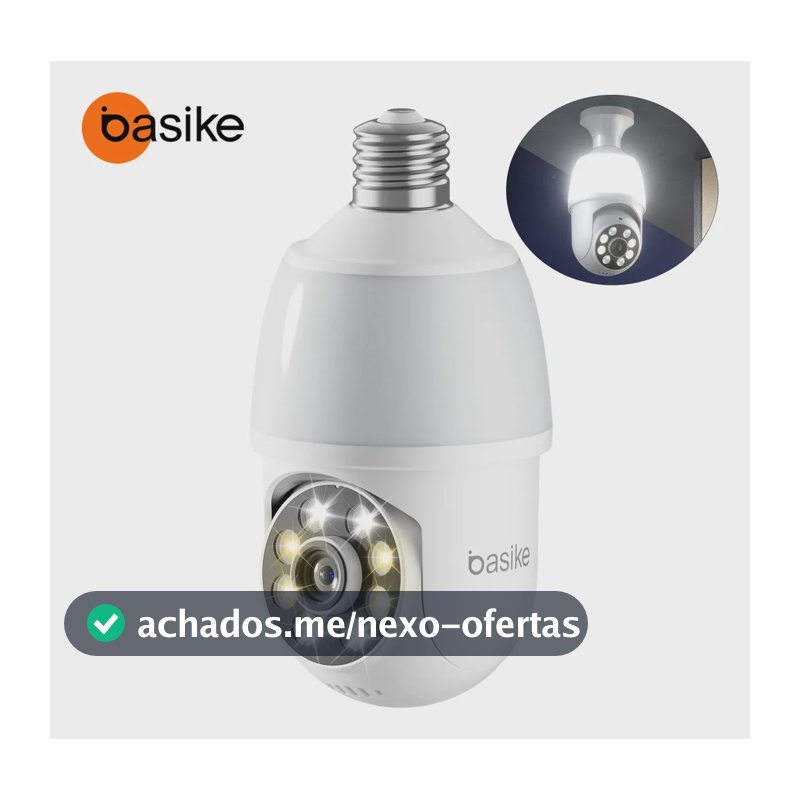 2026 Câmera Lâmpada Inteligente Seguranca Wifi Interna/Externa com Luz LED, PTZ 360° Full HD 1080p, APP ICSEE Soquete E27 com Visão Noturna Áudio Bidirecional Câmera Residencial Ip66 À Prova D'água