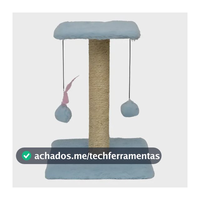 Arranhador Duas Bases Gatos Poste Sisal Brinquedo Pena Pet