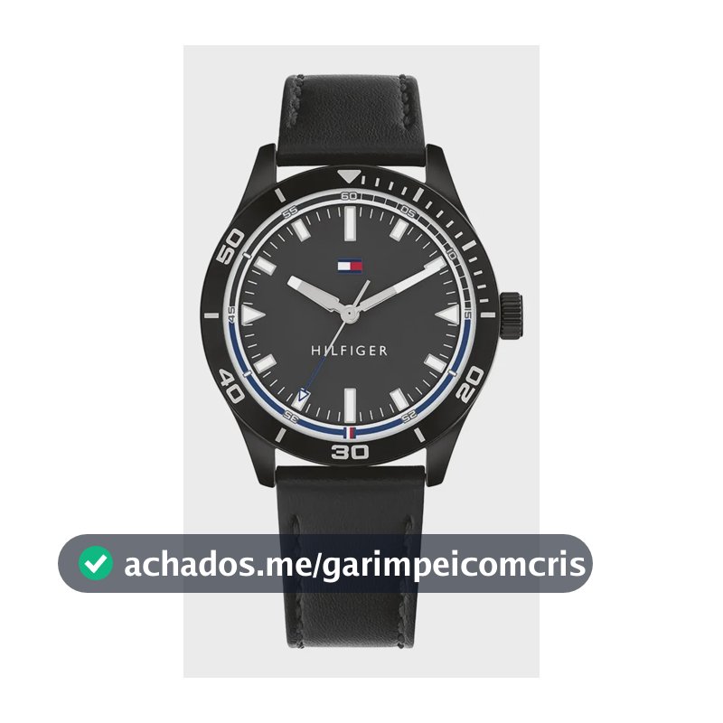 Relógio Tommy Hilfiger Toc Masculino Em Couro Preto 1791819 Preto