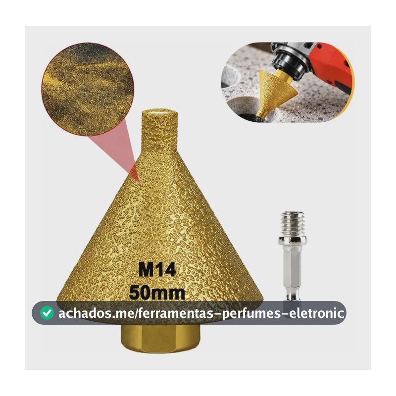 Broca Diamantada Cônica 50mm M14 Para Porcelanato