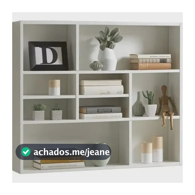 Estante de Parede para Livros e Decoração com 9 Nichos Brancos