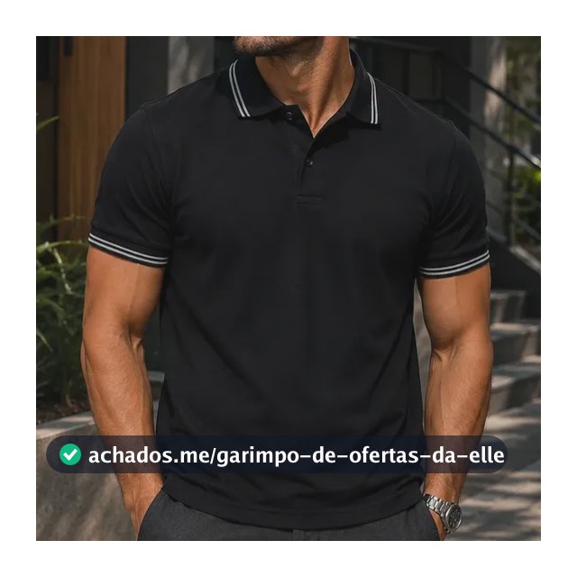 Camisa Polo Slim Masculina Branca Lisa Premium Algodão