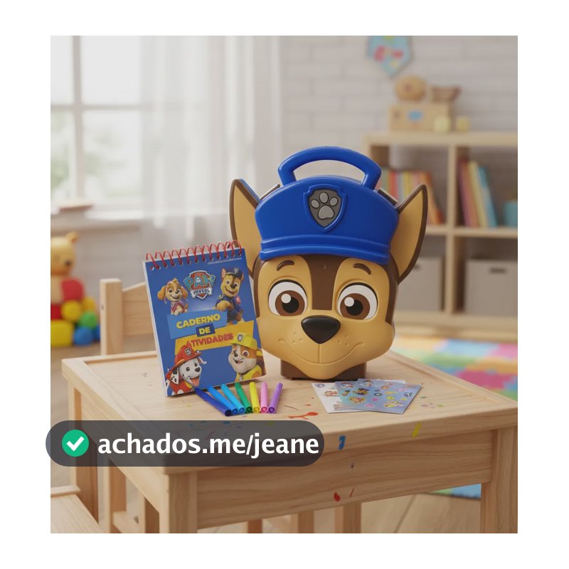 Maleta Atividade Patrulha Canina Pintura Pintar Educativo Azul