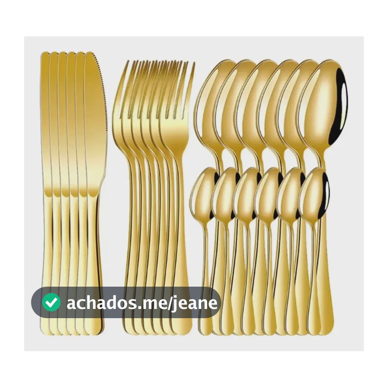 Kit 24 Faqueiro Dourado Talheres Luxo Premium Dourado