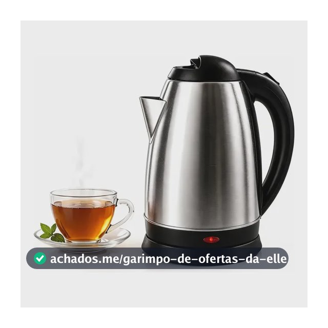 Chaleira Elétrica Inox 1,8l Ferve Água Rápido Café 220v Inox