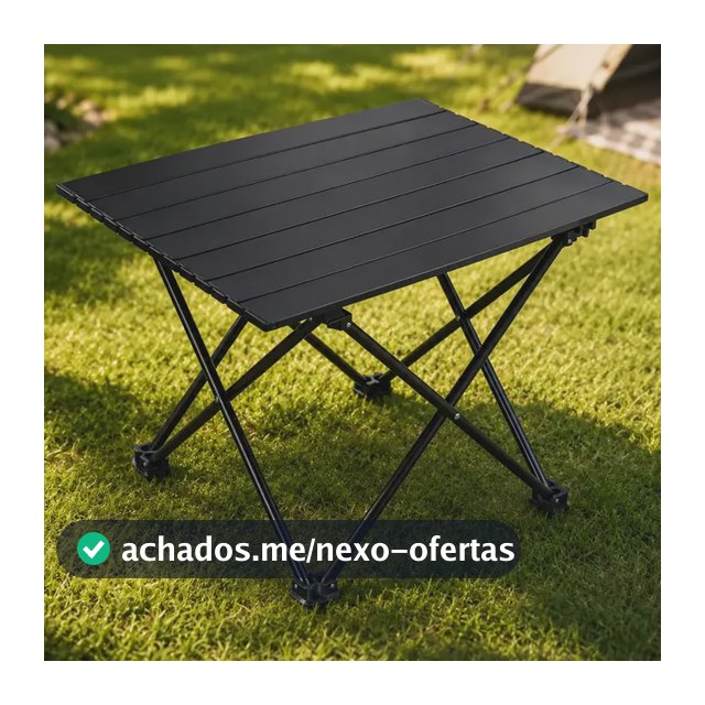 Mesa Camping Dobrável Portátil Acampamento Resistente Praia Churrasco C/ Bolsa De Transporte Cor Preto