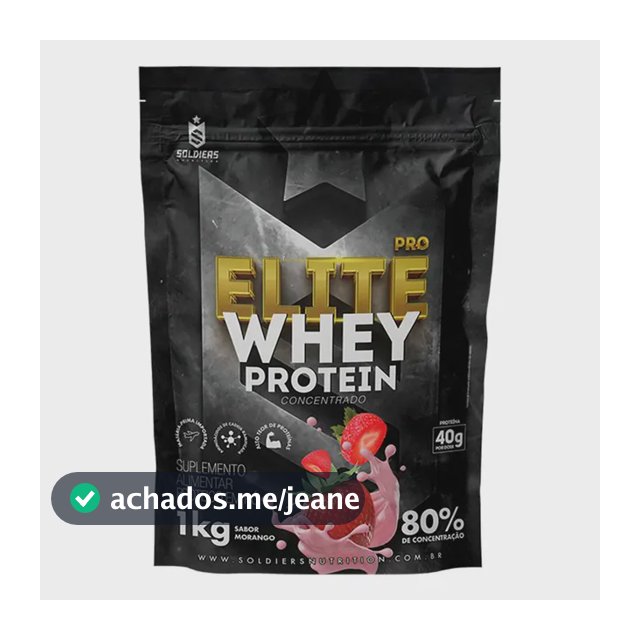 Elite Pro Whey Protein Concentrado 80% 1kg Soldiers Nutrition Suplemento Proteína Muscular