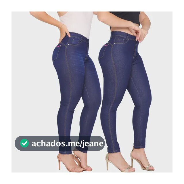 Kit 2 Calça Jeans Feminina Cintura Alta Com Lycra