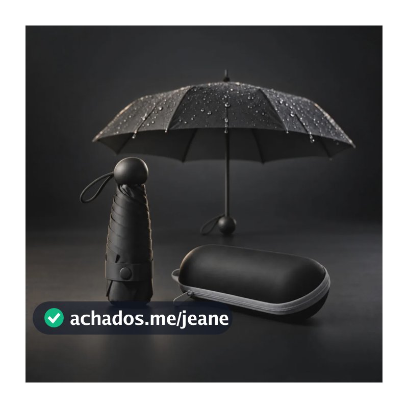Mini Guarda Chuva Dobrável Anti-uv 50 Sombrinha Portátil Leve Compacto de Bolsa Pequeno Feminino Proteção UVA UVB Anti-Manchas Sol Forro Blackout com Estojo Cápsula Presente Blogueira Preto No Label
