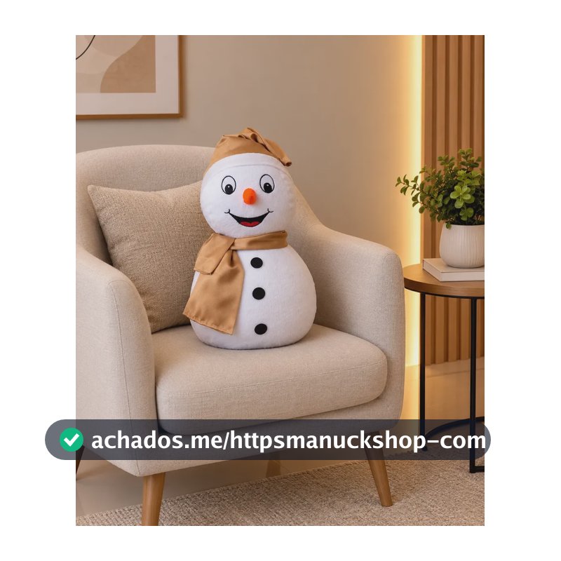 Boneco De Neve Decoração Natal Grande 40cm Dourado Branco E Dourado Não Se Aplica