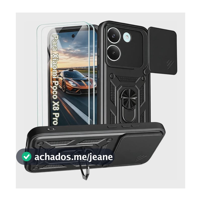2película Capa Capinha Para Xiaomi Poco X8 Pro Anti Impacto Preto