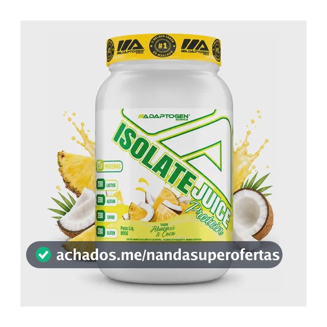Proteína Isolada Isolate Juice Protein Adaptogen 900g Abacaxi E Coco