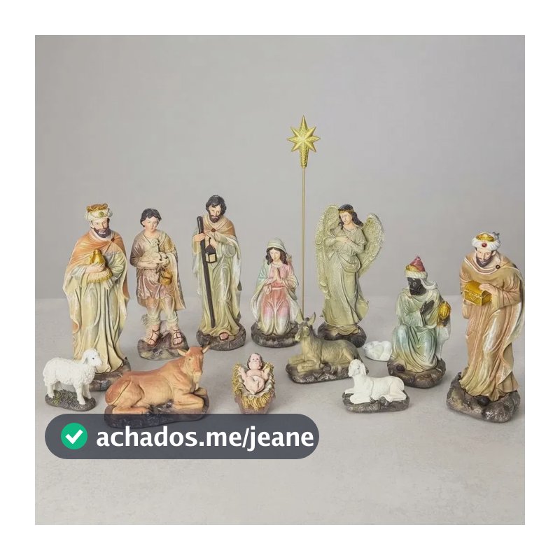 Presépio De Natal 13 Cm Resina Italiana 13 Peças Enfeite Decoração Natalina