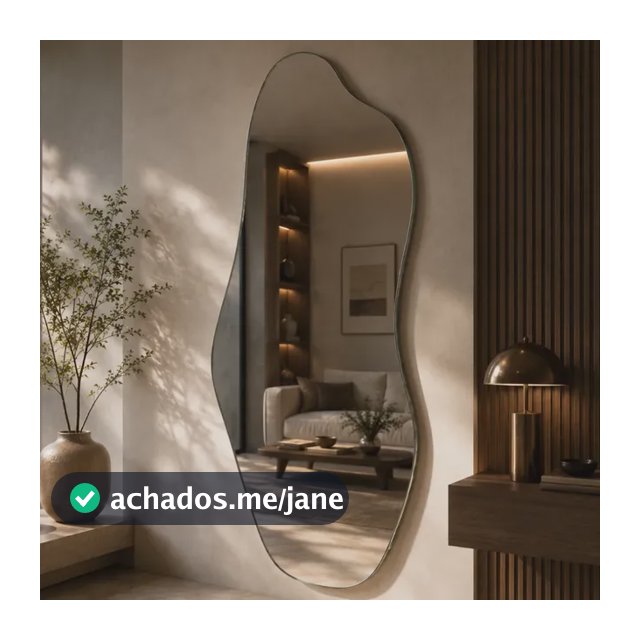 Espelho Mirano Orgânico Madrid 100x40cm Lapidado Design Luxo Suporte
