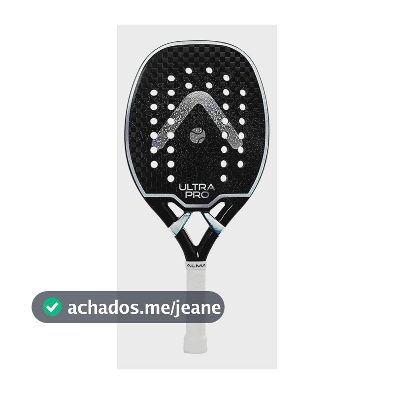Raquete Beach Tennis Ultrapro Preta E Prata 12k Alma Genius