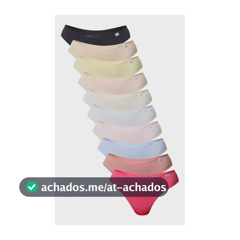 Kit 10 Calcinhas Femininas Biquíni Microfibra Delrio Lisas Pink, Algodão Doce, Azul, Branco, Vanila, Preto, Pessego, Areia, Rosa, Nature Liso P
