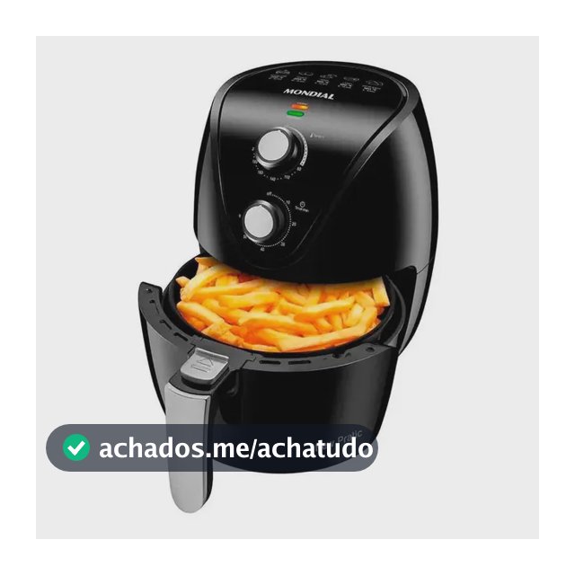 Air Fryer Fritadeira Eletrica Mondial +saude 1500w 3,5l Cor Preto