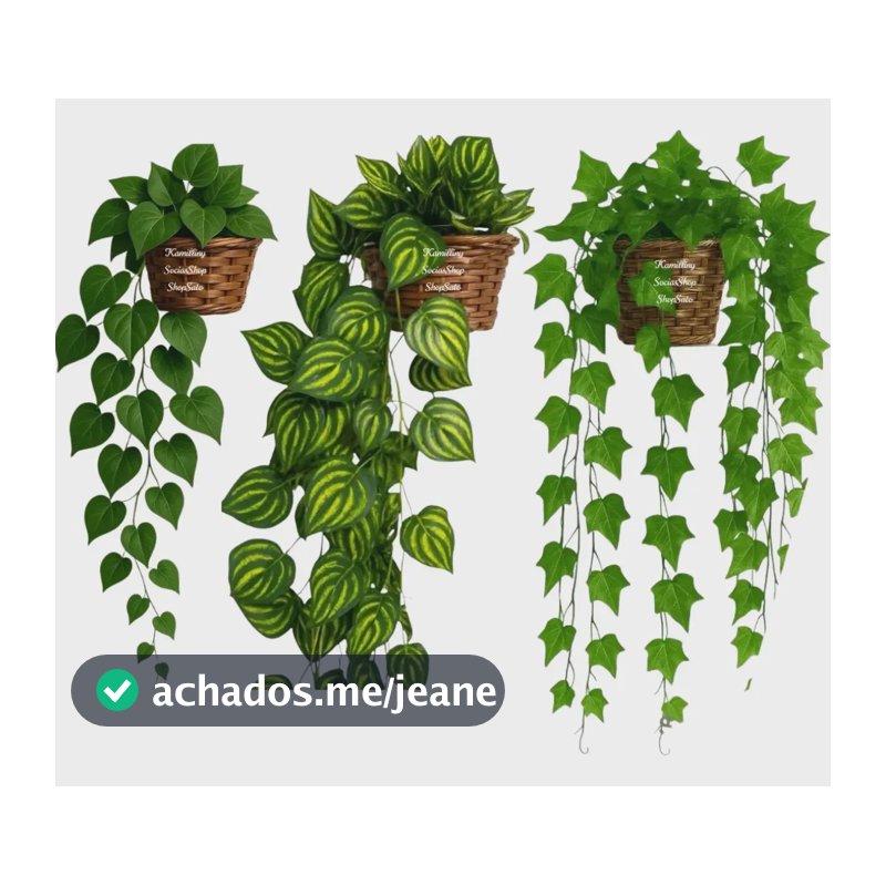 3 Arranjos: 3 Vasos Trançados 3 Pendentes Artificial Enfeite Verde