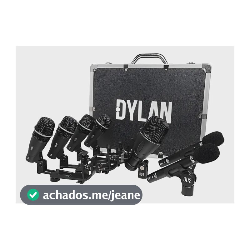 Kit De Microfone Para Bateria Dylan Dd-7 Com Case Preto