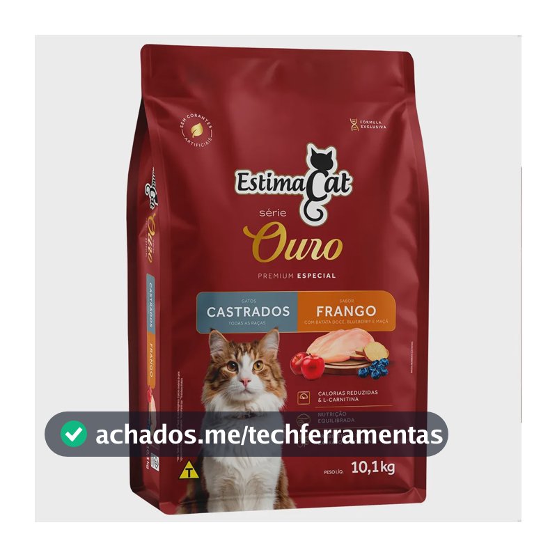 Ração Gato Estimacat Ouro Castrado Carne Batata Doce 2,5kg