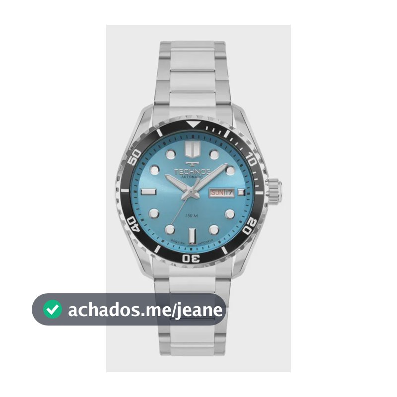 Relógio Technos Automático Diver 8205qa/1a Azul Ice Blue