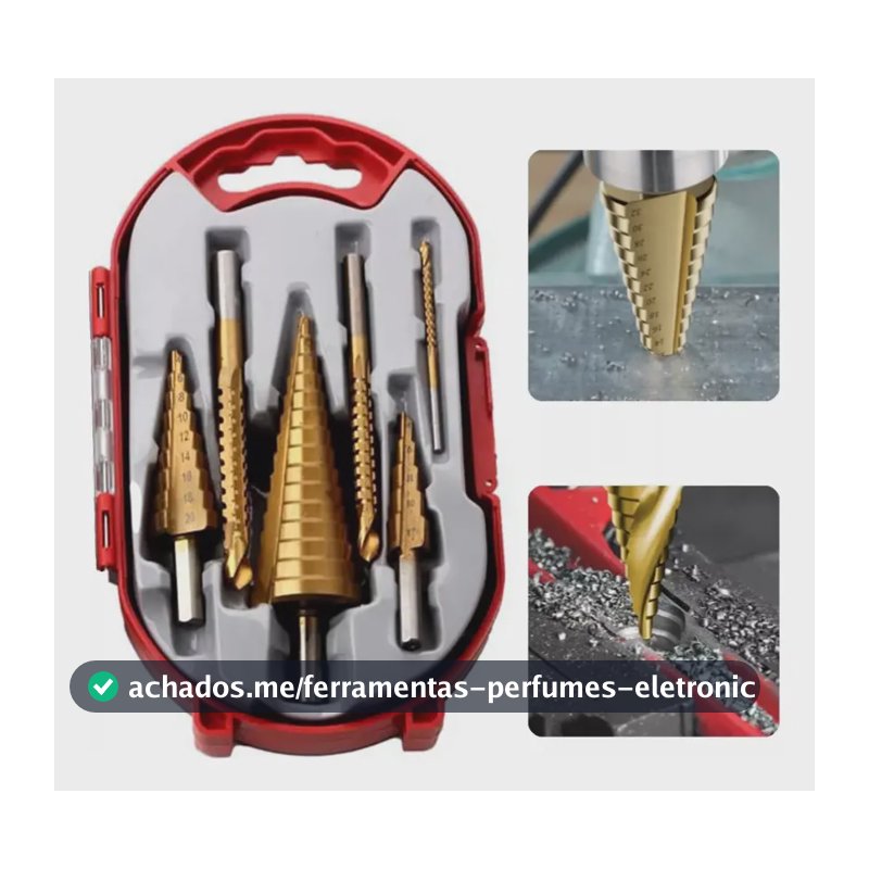 Conjunto De Brocas Revestidas De Titânio Com 6 Peças