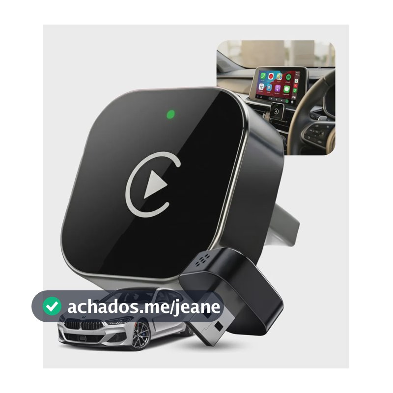 Adaptador Carplay Android Auto Sem Fio Wireless Mini 2 Em 1
