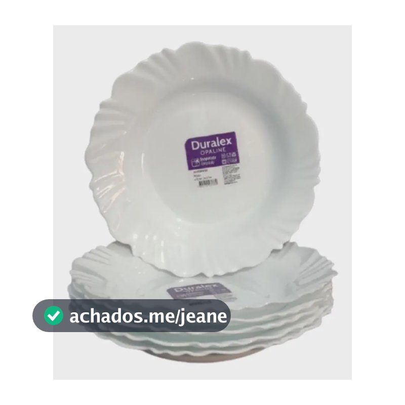Conjunto de Pratos Fundos Duralex Nadir Pétala Branco para 6 Pessoas
