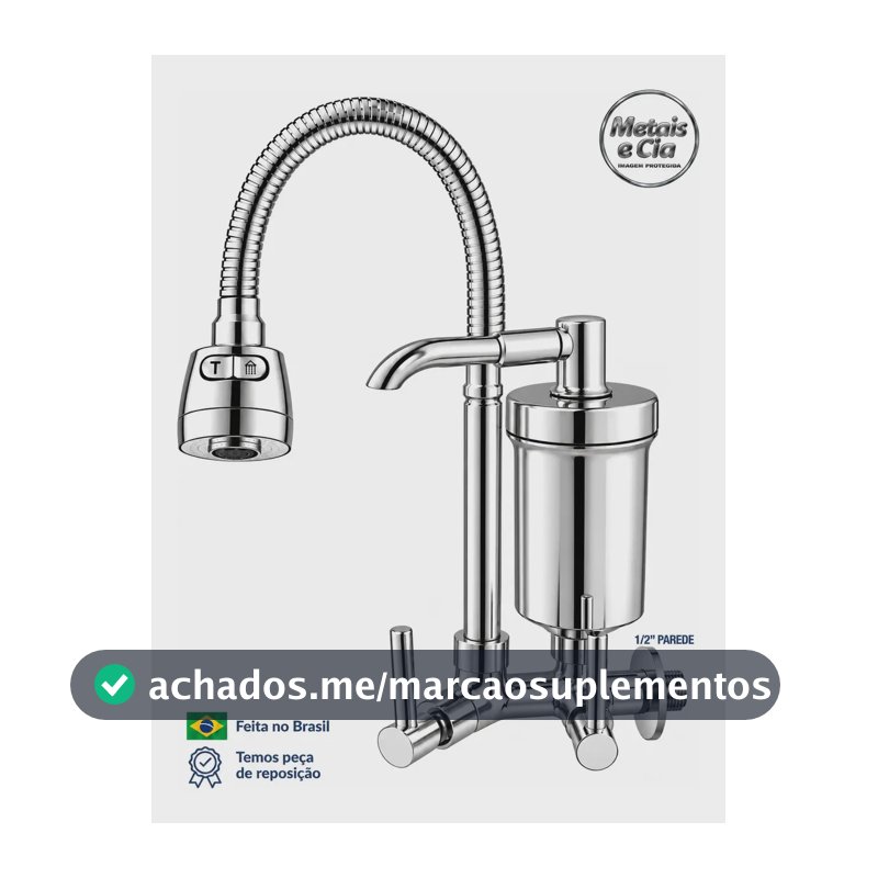 Torneira Com Filtro Gourmet Flexível Filtro Cozinha Parede Bica Com Filtro Cromado Purificador De Agua