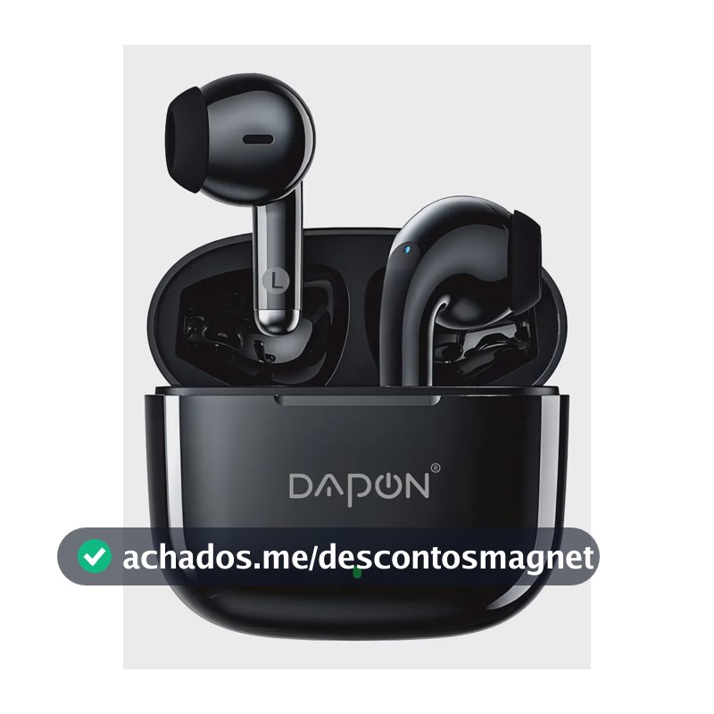 Fone De Ouvido Bluetooth TWS Dapon F25 Touch Sem Fio Com Microfone Cor Preto