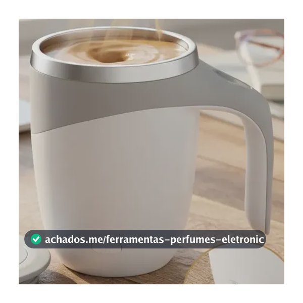 Caneca Mixer Magnética Automática Térmica Recarregável Usb Branco