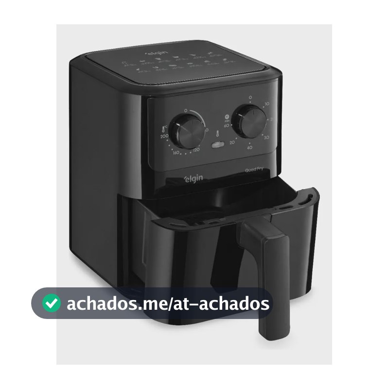 Fritadeira Elétrica Air Fryer Quad Fry 4,2 L,1400w Preto Elgin
