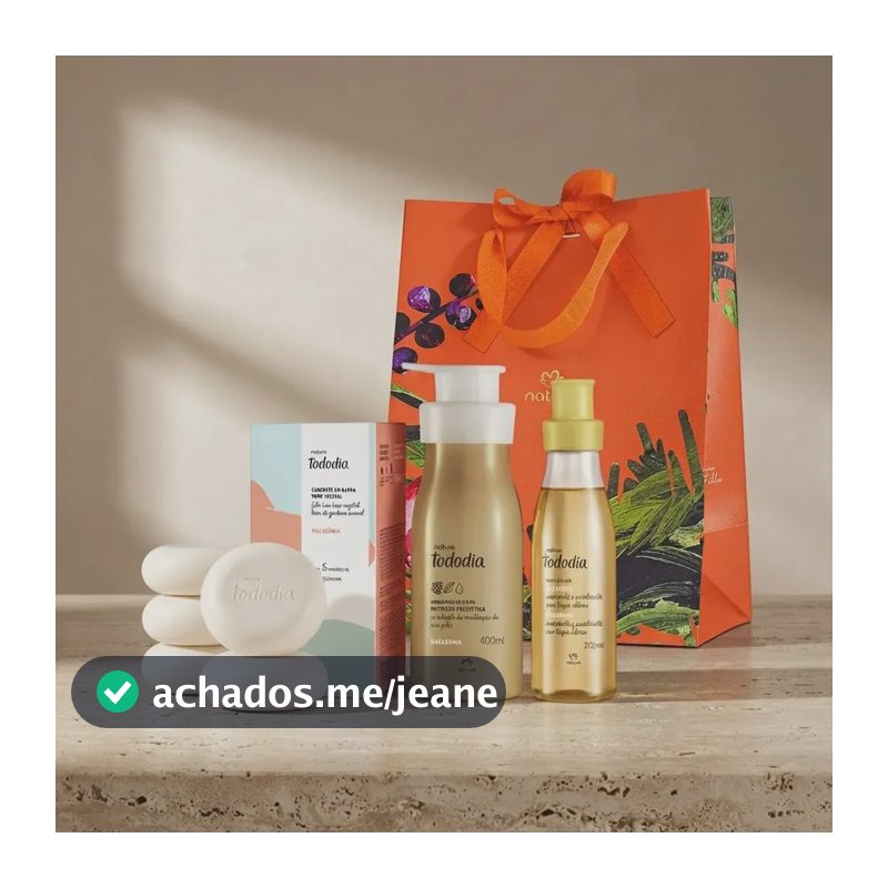 Presente Feminino Natura Kit Tododia Macadâmia 3 Itens + Sacola