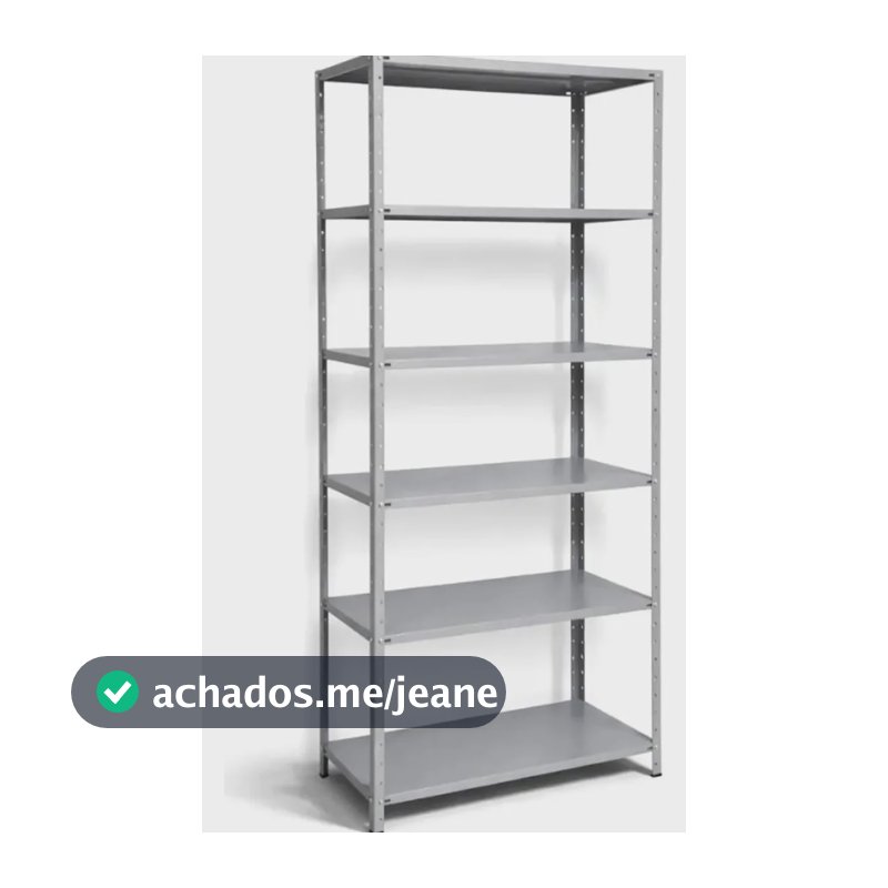 Estante Aço Multi-uso 40cm 6 Prateleiras 30kg/prat Cinza Cinza
