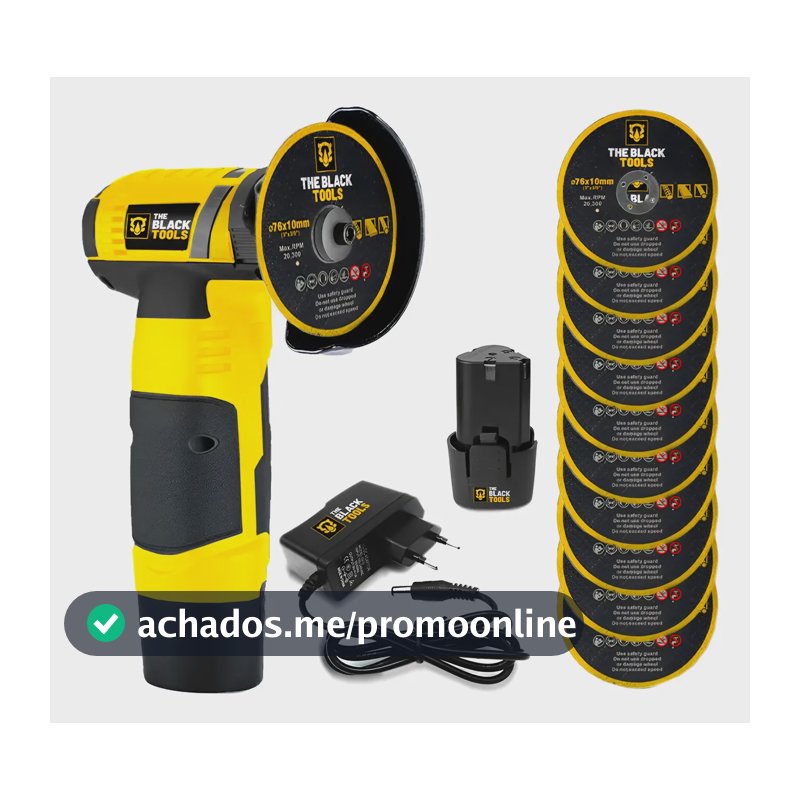 Esmerilhadeira Lixadeira Angular Portátil Sem Fio 12v 660w  Amarelo/preto 127/220v 60hz