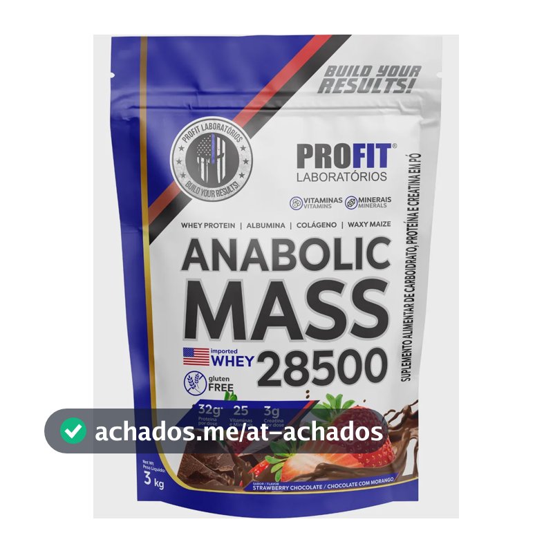 Anabolic Mass 28500 3kg Suplemento Profit Labs Sabor Sensação
