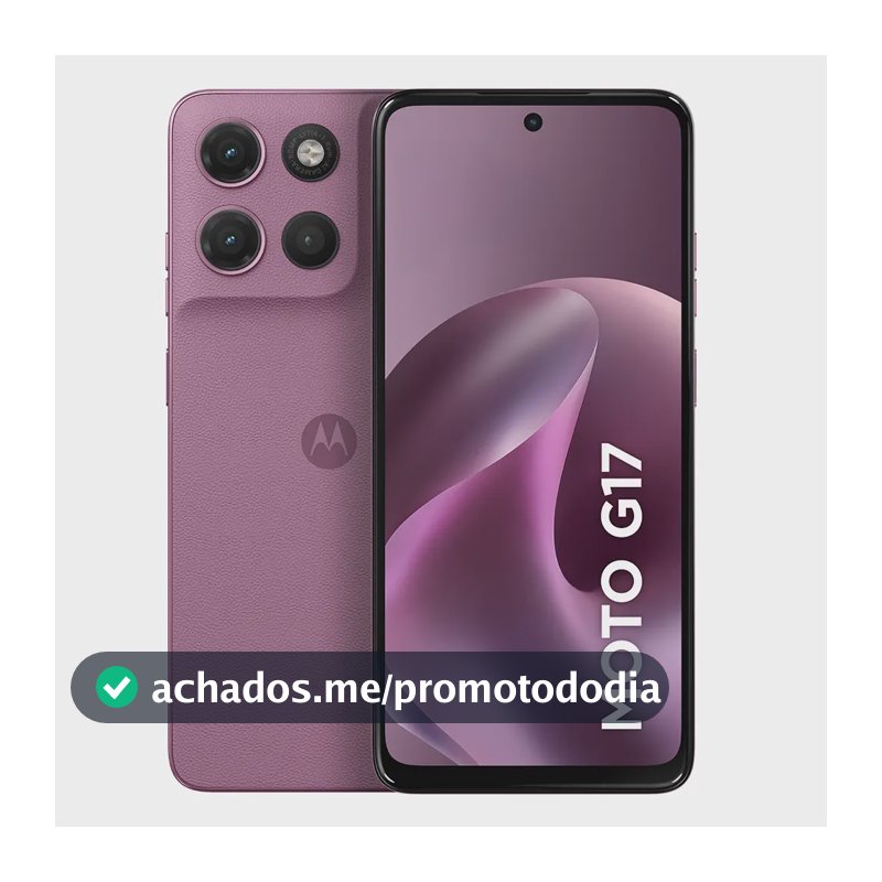 Smartphone Motorola Moto G17 4g - 256gb 4gb Ram + 8gb Ram Boost, Camera 50mp Sony Lytia 600, Tela Fhd+ 60hz, Bateria 5200 Mah - Rosa