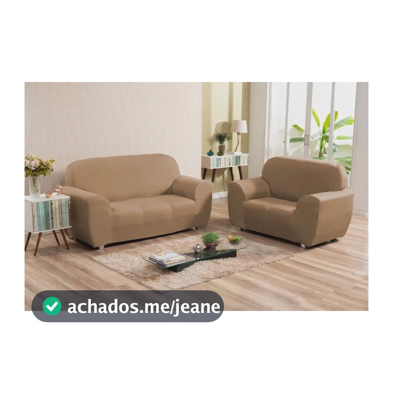 Kit Capa De Sofá Magic Elastex 2 E 3 Lugares Rapido Cor Marrom-claro