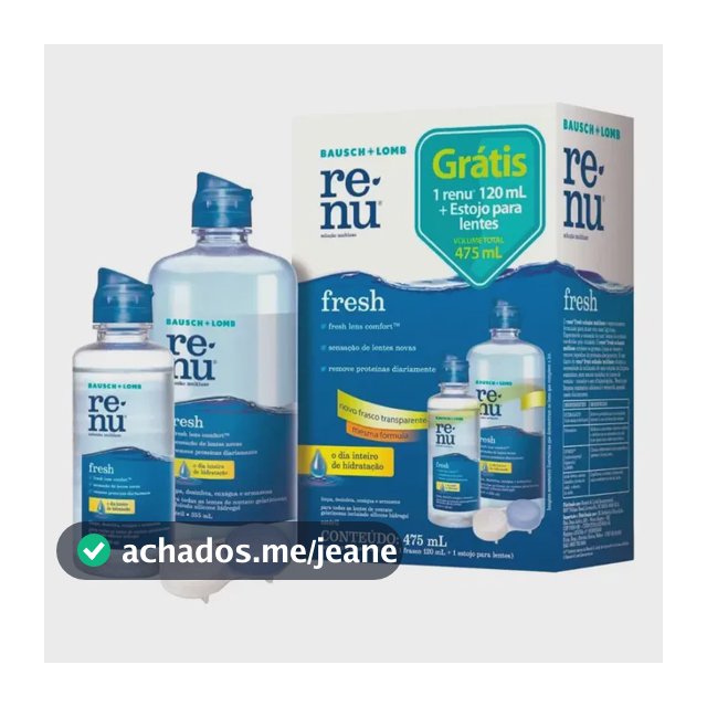 Kit Renu Fresh Solução Multiuso para Lentes 355ml 120ml Bausch + Lomb 475 ml