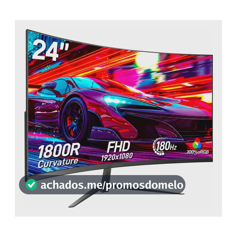 Monitor Gamer Curvo 24'' Ips Full Hd 180hz 1ms Freesync Hdmi Preto 127/220v