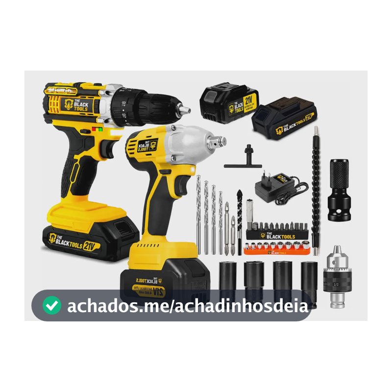 Chave Impacto Bateria The Black Tools Tb-21ik Parafusadeira Amarelo 127/220v 50/60hz