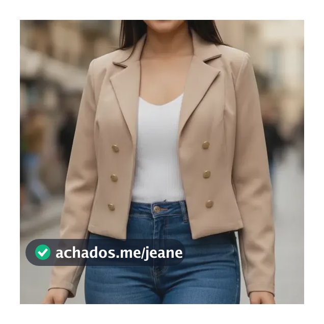 Blazer Feminino Alfaiataria Curto Casaco Social Com Botões