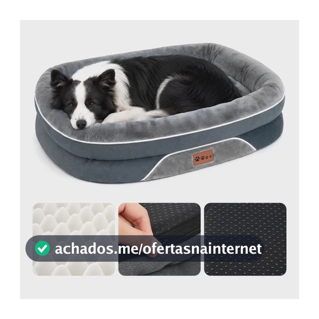 Cama Pet Grande Impermeavel Ortopedica Sofa Luxo De Cachorro Cinza-escuro Lisa
