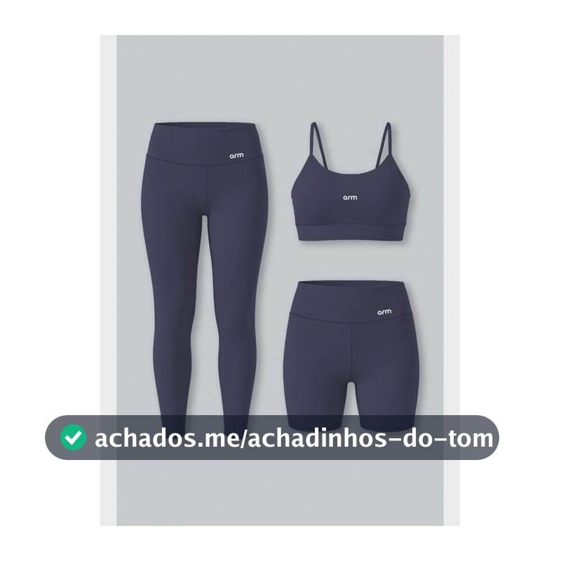 Kit Conjunto Fitness Legging E Short Powerslim + Top Alça Marinho Liso M - M